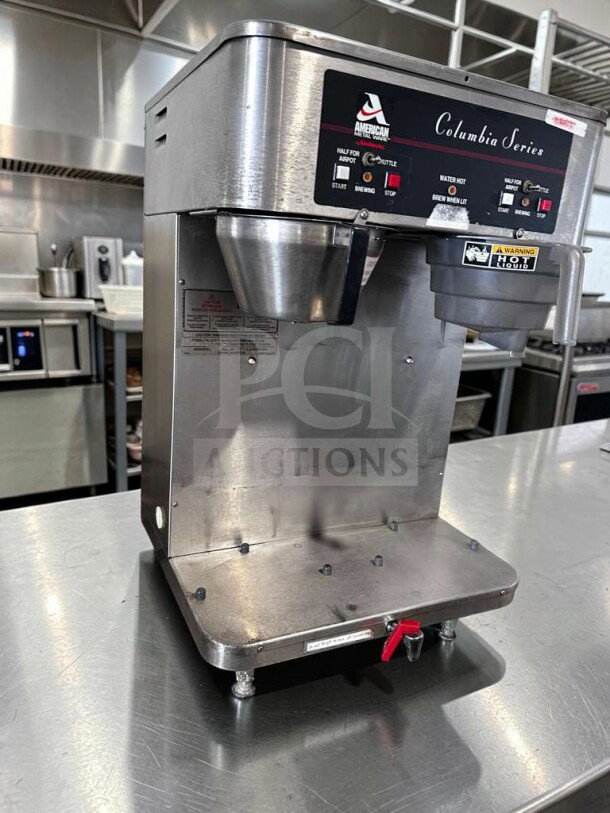 American Metal Ware RAPS-400E Columbia Series coffee brewer; dual shuttle, UL listed, fully tested, top-tier condition.