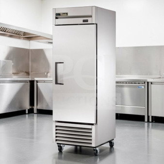 True T-23F-HC stainless steel reach-in freezer, 23 cu. ft., flawless condition, commercial grade, 115V, fully operational.
