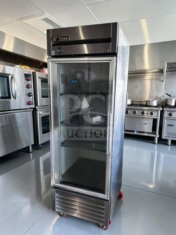 True T-23G-HC~FGD01 27” commercial reach-in refrigerator, glass door, pristine condition, fully tested, 115V.