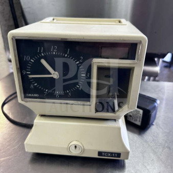 AMANO TCX-11 Time Clock Recorder, prime condition, automatic time stamp, model 5477, fully tested and operational.
