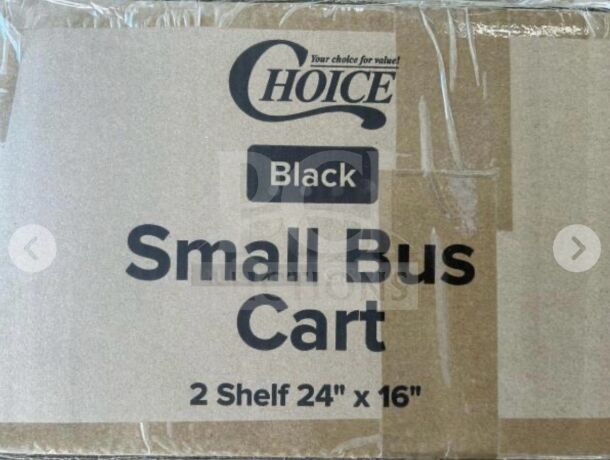 Choice Small Bus Cart box, featuring model BUS-S-CART-0770, 2 shelf, 24"x16", brand new, heavy-duty commercial use.
