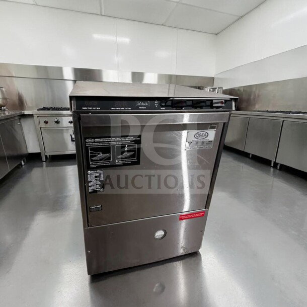 Flawless Perlick PKHT24 commercial glasswasher in stainless steel; 24” wide, high-temp, 30 racks/hour, labels visible.