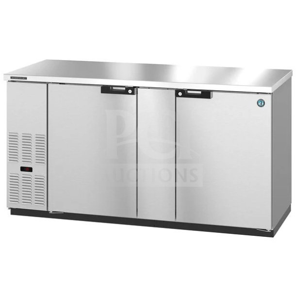 Hoshizaki BB69-S 2 Door Back Bar Cooler, commercial use, stainless steel, 115V, brand new with minor scratches and dents.