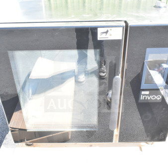 Brand new 2023 Blodgett Invoq Hybrid 6-1/1 GN combi convection oven. Electric powered, 208-240V, 3 phase, with visible tags.