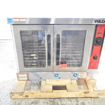 BRAND NEW Vulcan Commercial Convection Oven, full size, view-through doors, thermostatic controls, slight scratches.