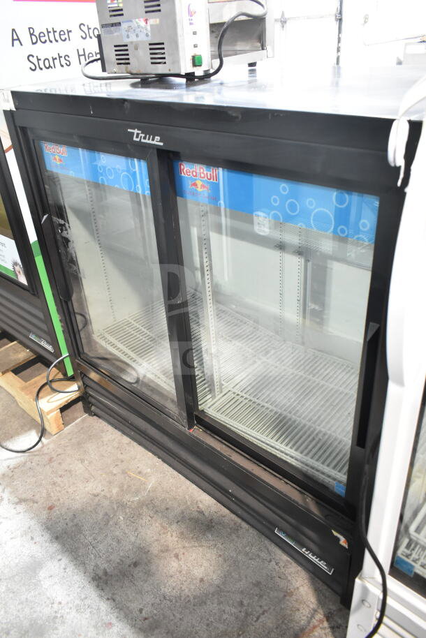 2020 True GDM-41C-48-HC-LD 2 Door Reach In Cooler Merchandiser, 115V, 1 Phase. Used, good condition. Model branding visible.
