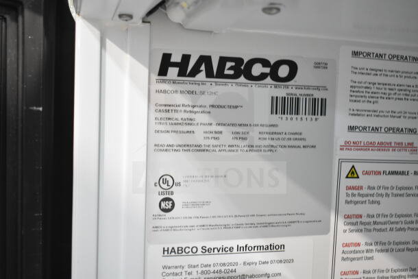 Habco SE12HC Commercial Cooler, 115V, 1 Phase, UL and NSF listed. Service info: warranty expired 07/08/2023.