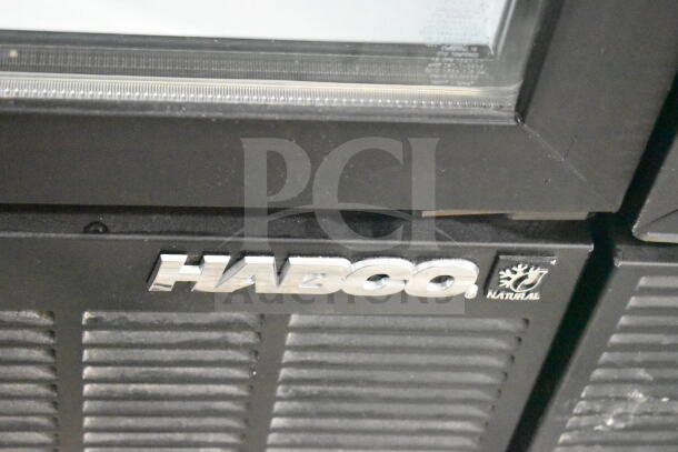 2019 Habco SE18HC single door cooler, commercial use, 115V, 1 phase, visible Habco logo, black exterior.
