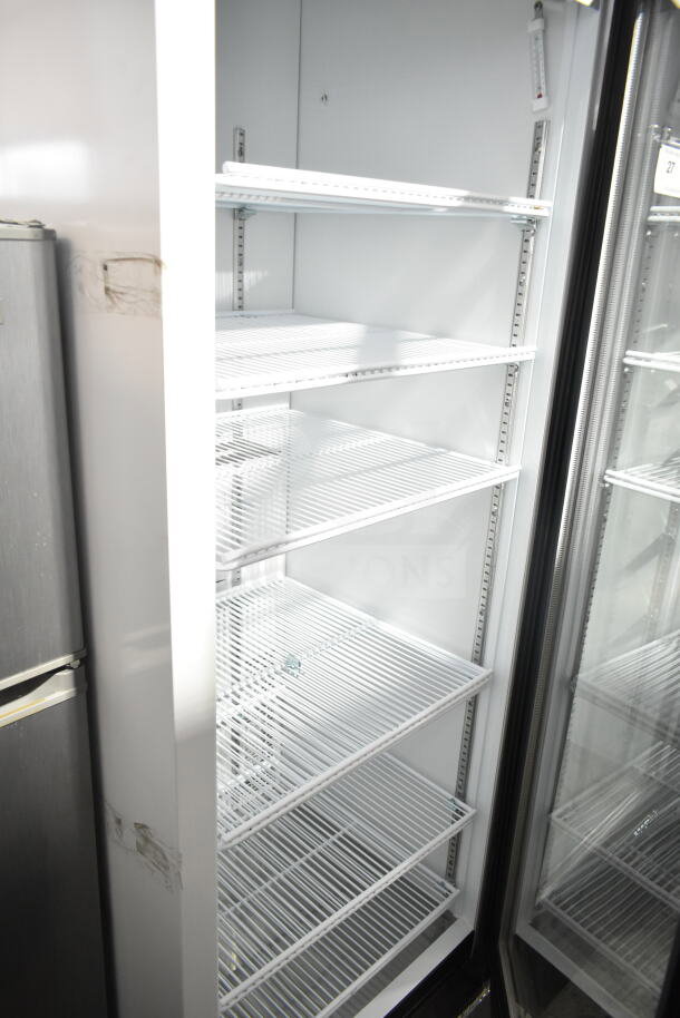 2019 Habco SE18HC single door cooler, five shelves, 115V, clean interior, commercial merchandiser, excellent condition.