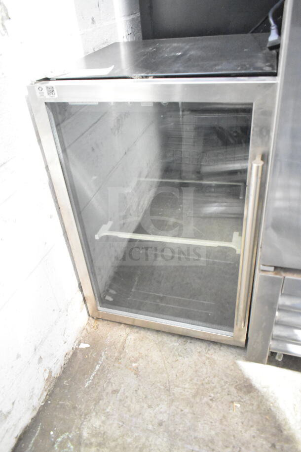 Tramontina 80901/102 Single Door Mini Cooler Merchandiser, stainless steel, glass front, 115V, excellent condition.