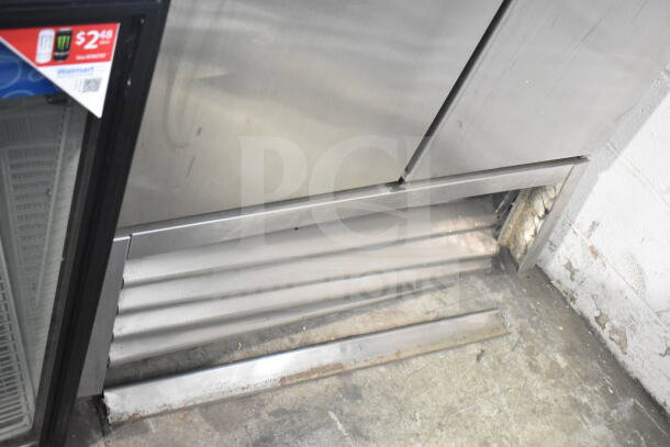 2017 True T-35-HC Commercial 2 Door Reach-In Cooler on casters, 115 Volts, 1 Phase, stainless steel, minor wear.