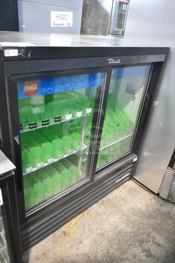 2019 True GDM-41SL-48-HC-LD Commercial 2 Door Cooler, 115V, 1 Phase, excellent condition, label indicates refrigeration code 436802.