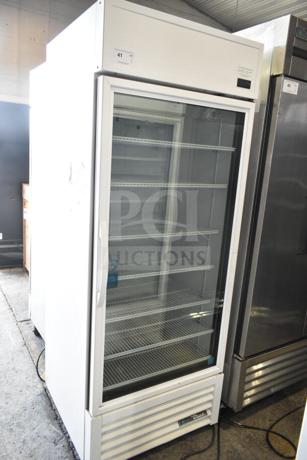 2021 True TSCI-600R-G-PH commercial single door reach-in cooler, glass door, shelving, 115V, excellent condition.