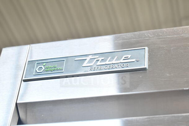 2022 True T-35-HC Cooler, stainless steel, 2-door, on commercial casters. Features "natural refrigerant" label.