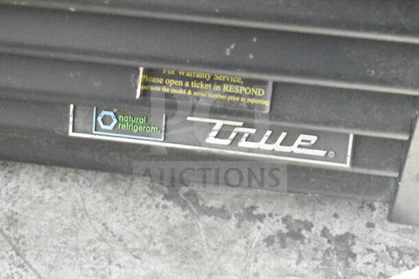 2021 True GDM-49-HC cooler tag, indicating use of natural refrigerant; True logo visible, model GDM-49-HC.