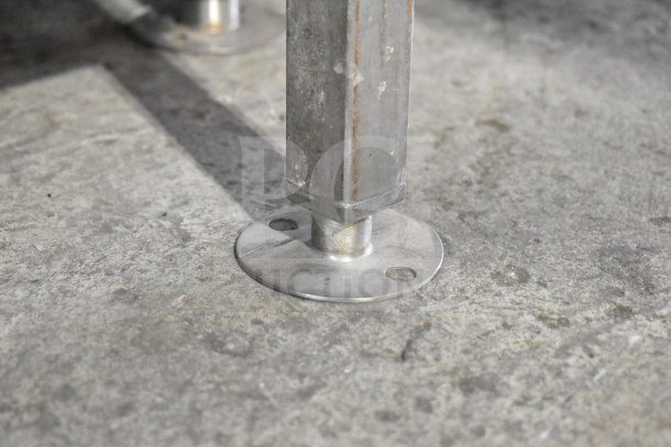 Stainless steel equipment stand for Vulcan C24EO3 steam cabinet, featuring sturdy construction and mounting base.