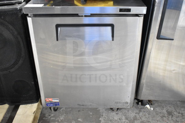 Turbo Air MUR-28-N undercounter cooler, single door, stainless steel, on commercial casters, 115V, 1 phase, good condition.