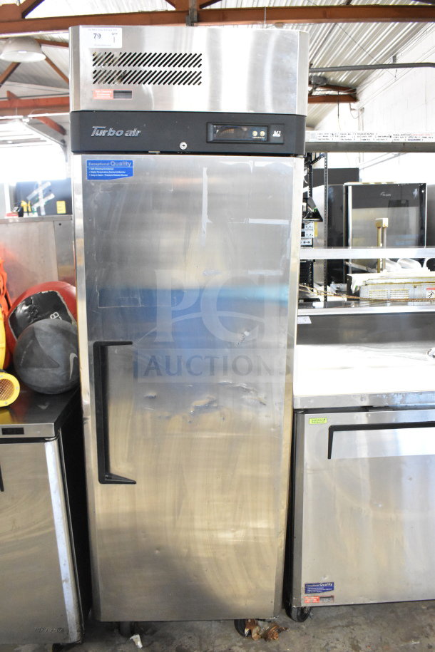 Turbo Air M3F19-1 commercial single door reach-in freezer on casters, stainless steel, 115V, used condition.
