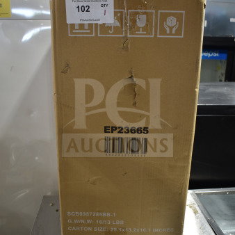 Costway EP23665 Air Cooler in original box, showing manufacturer labels and carton size 29.1x13.2x16.1 inches. Condition appears unopened.