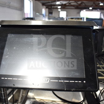 Hobart HTi-7LH4W commercial food portioning scale, missing power cord, countertop model. Black touchscreen display.