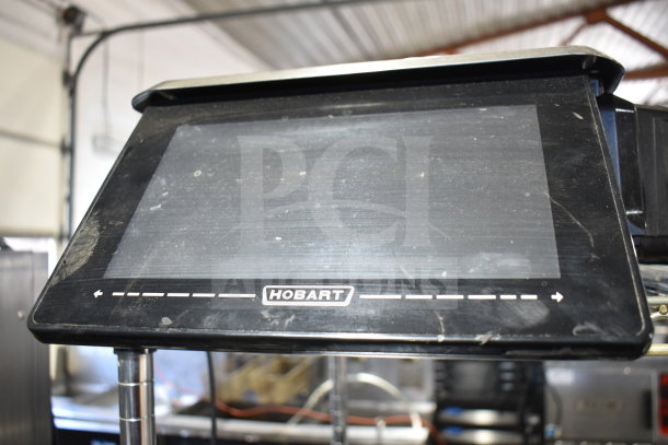 Hobart HTi-7LH4W commercial scale; large digital screen; missing power cord; cannot test functionality; visible dust.