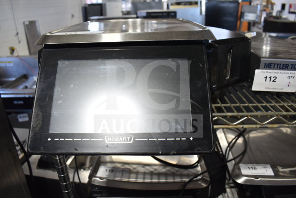 Hobart HTi-7LH4W commercial food portioning scale missing power cord; stainless steel, countertop model.