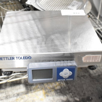 Mettler Toledo BC Commercial Food Portioning Scale, stainless steel, digital display, excellent condition, barcode visible.