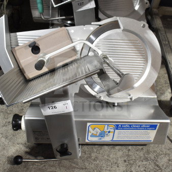 Bizerba SE 12 D US commercial meat slicer, countertop model, 120 volts, 1 phase, used condition.