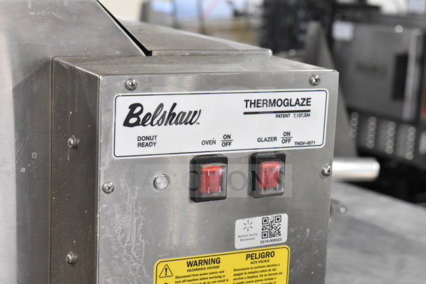Belshaw TG50 Thermoglazing Station with controls, stainless steel, 208V, 1 Phase, on commercial casters.