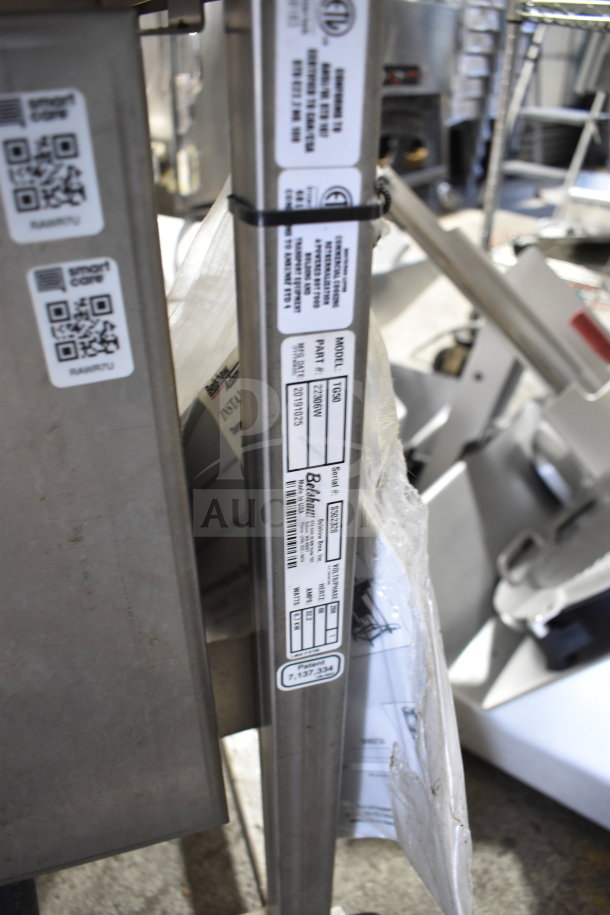 Belshaw TG50 Thermoglazing Station, commercial, floor style, on casters, 208V, 1 phase, serial label visible.
