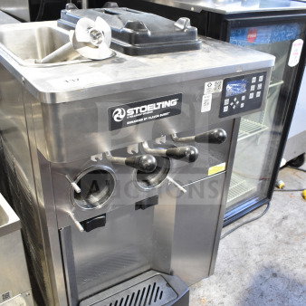 Stoelting F131-38I2 commercial soft serve ice cream machine, two flavors with twist, stainless steel, countertop, excellent condition.