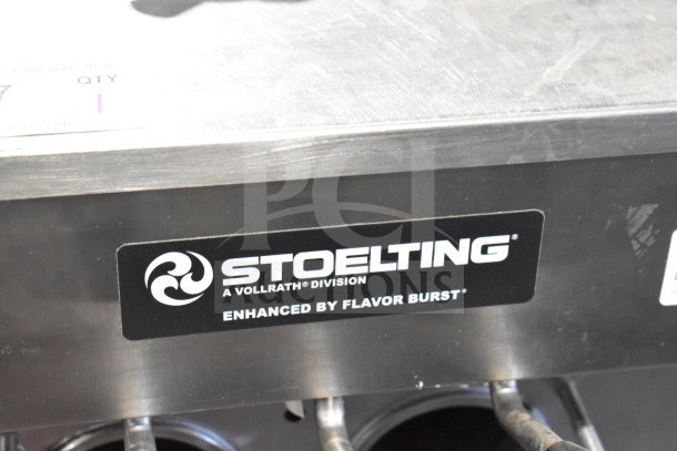 Stoelting F131-38I2 commercial countertop soft serve ice cream machine, dual flavor with twist, visible branding.