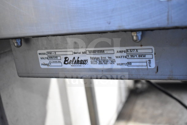Belshaw H&I-2 Heat and Ice Icing Station, 2 well, commercial casters, 208/240V, 1 Phase, serial number W06010356.