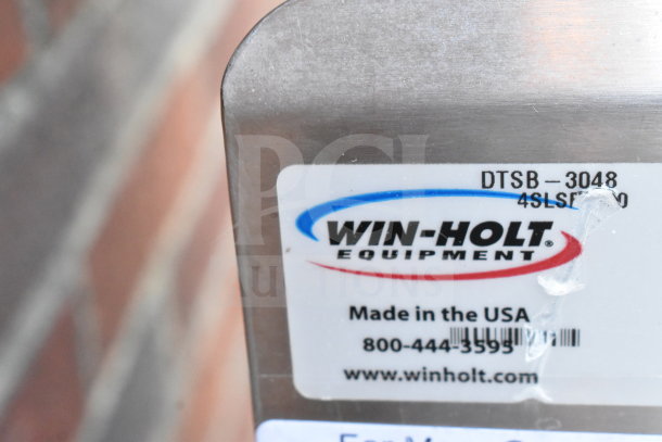 Winholt commercial table label, model DTSB-3048, with "Made in the USA" marking.