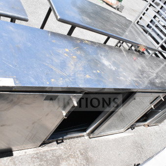 Perlick Commercial 4 Door Back Bar Cooler, stainless steel, missing 2 doors, good condition, ideal for bar setups.