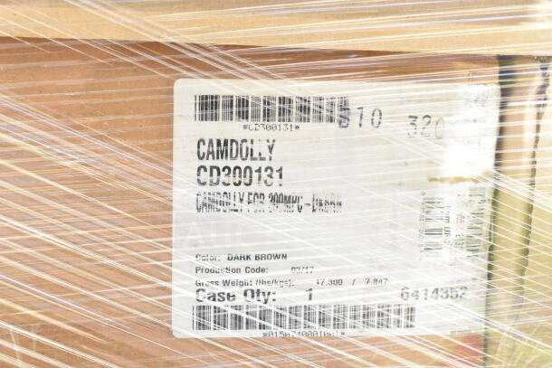 Pallet with Camdolly CD300131 label, dark brown, production code 0317, gross weight 17.3 lbs, case qty 1, wrapped in plastic.