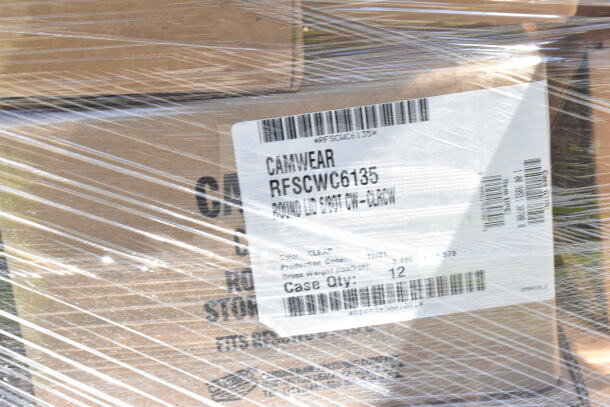 Camwear RFSCWC6135 Round Lid case with visible label, sealed in shrink wrap, part of a 43-item auction lot.