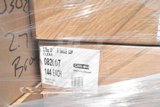 75 New Scratch and Dent Items: PCD316-50 Bowls, Carlisle 550610 Tumblers, Tongs, 1031007 Lids. Box labeled Carlisle.