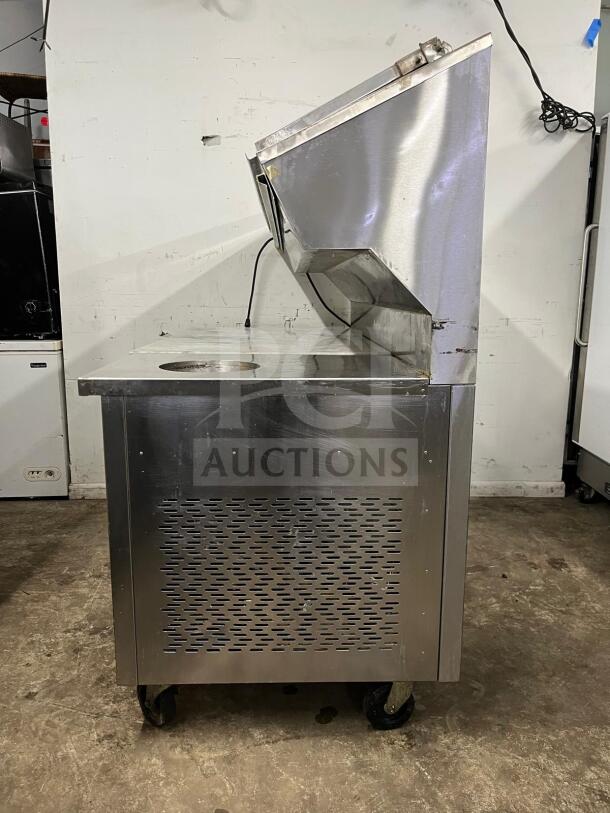 Marsal 68" Supreme Refrigerated Pizza Prep Table, granite top, stainless steel, model "pizza prep," on wheels, working condition.