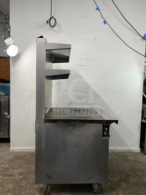 Jade Range JTRH-2HT-A Titan Heavy Duty Range, commercial electric model, metal finish, used condition, shelf attachments.