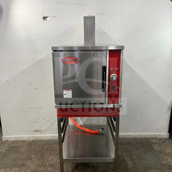 SOLARIS SX-5GR convection steamer, stainless steel, natural gas, 42,000-47,000 BTU, includes cooling racks, excellent condition.