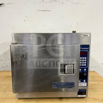 Cleveland 21CET8 Steamcraft® 3 Pan Convection Steamer, stainless steel, countertop, 208v/1ph, used with visible wear.