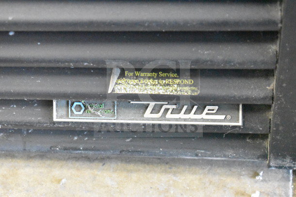 2017 True GDM-72-HC Commercial Cooler, 3-door, 115V 1 Phase, tested working, warranty service label visible.