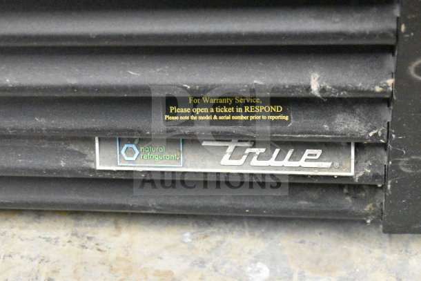 2018 True GDM-72-HC Commercial Cooler, 3-door, 115V, 1 Phase, Natural Refrigerant, Warranty tag visible, Working condition.