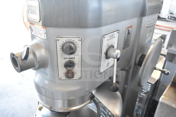 2025 Hobart P660 mixer with bowl, guard, and hook. Features control panel and speed settings, 208-240V, 3 phase.
