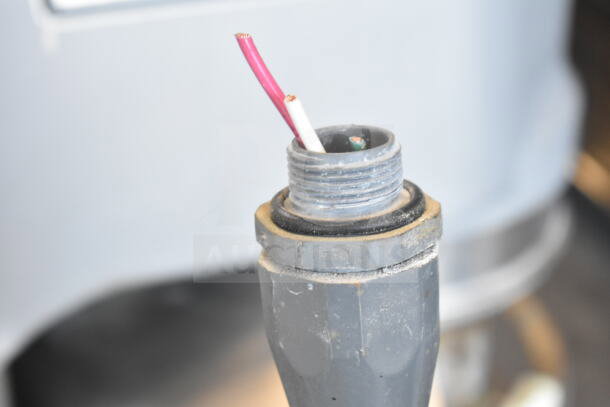 Close-up of electrical wiring for a 2025 Hobart P660 commercial dough mixer, showing exposed wires and connector.