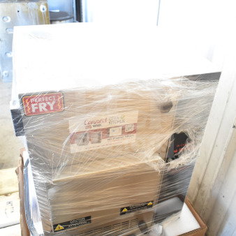 Perfect Fry PFC730 ventless countertop deep fryer, semi-automatic, 208V, new but scratched, in original packaging.
