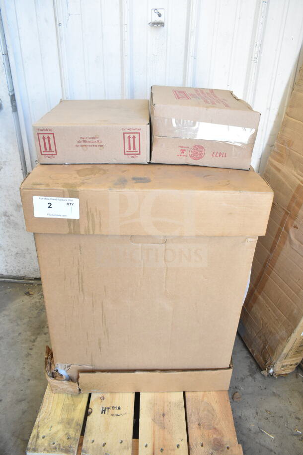 Brand new Perfect Fry PFC730 ventless fryer in original packaging. Boxes show some scratches and dents. 208V, 1 phase.