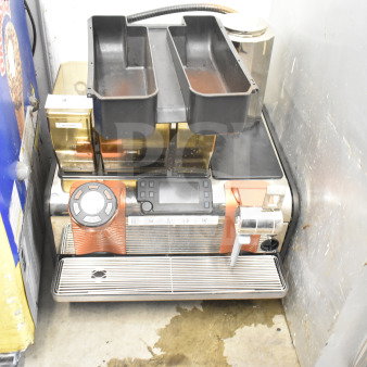 Thermoplan Mastrena stainless steel automatic espresso machine with LCD, hoppers, steam wand; 208V, 1 phase, commercial.
