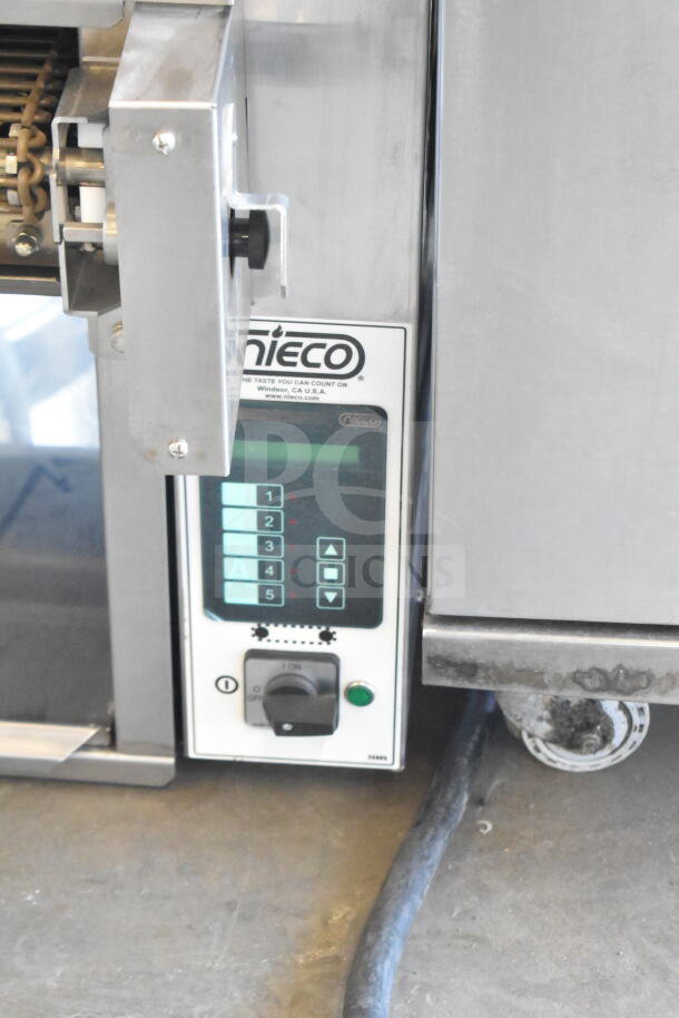 2021 Nieco JF93E electric BroilVection conveyor grill, stainless steel, 208V, 3-phase, visible control panel.
